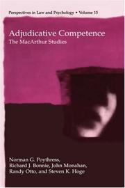 Front cover of Adjudicative competence by Norman G. Poythress Jr.