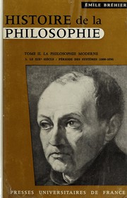 Front cover of Histoire de la philosophie by Emile Bréhier