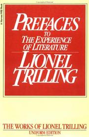 Front cover of Preface to the Experience of Literature by Lionel Trilling