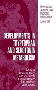 Front cover of Developments in tryptophan and serotonin metabolism by Graziella Allegri