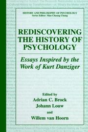 Front cover of Rediscovering the history of psychology by Willem van Hoorn