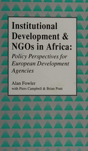 Front cover of Institutional development & NGOs in Africa by Fowler, Alan