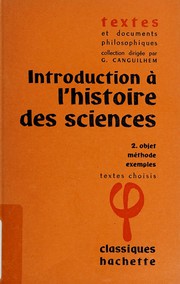 Cover of Introduction à l'histoire des sciences by Suzanne Bachelard