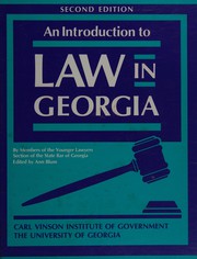 Front cover of An Introduction to Law in Georgia/With 1995 Update by Younger Lawyers Section of the State Bar of Geogia