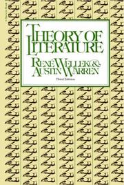 Front cover of Theory Of Literature by Austin Warren