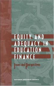 Front cover of Equity and Adequacy in Education Finance by Unknown