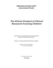 Cover of Ethical conduct of clinical research involving children by Marilyn J. Field