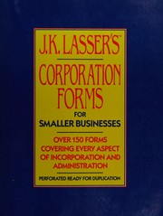 Front cover of J.K. Lasser's corporation forms for smaller businesses by Arnold S. Goldstein