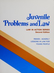 Front cover of Juvenile problems and law by Linda Riekes