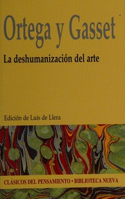 Cover of La deshumanización del arte by José Ortega y Gasset