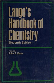Cover of Lange's Handbook of chemistry by Norbert Adolph Lange
