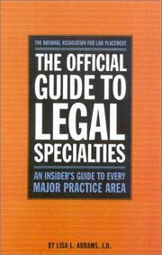 Cover of The Official Guide to Legal Specialties by National Association for Law Placement