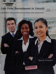 Front cover of Law firm recruitment in Canada by Wendy Griesdorf