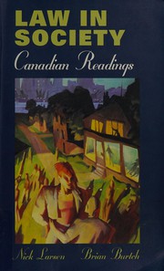 Front cover of Law in society by Brian E. Burtch