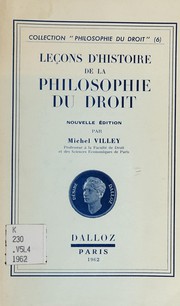 Cover of Leçons d'histoire de la philosophie du droit by Michel Villey