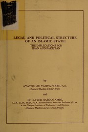 Front cover of Legal and political structure of an Islamic state by Y. Noori