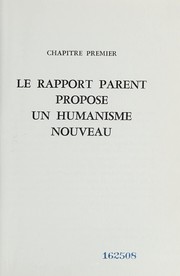 Front cover of Le rapport Parent et l'humanisme nouveau. -- by André Naud