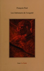 Front cover of Les littératures de l'exiguité by François Paré