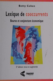 Front cover of Lexique de cooccurrents by Betty Cohen