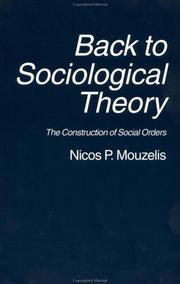 Cover of Back to sociological theory by Mouzelis, Nicos P.