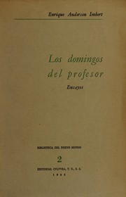 Front cover of Los domingos del profesor by Enrique Anderson Imbert