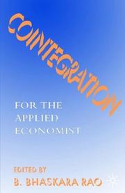 Front cover of Cointegration for the Applied Economist by Bhaskara B. Rao
