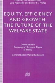 Front cover of Equity, efficiency, and growth by Mario Baldassarri