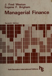 Cover of Managerial finance by J. Fred Weston
