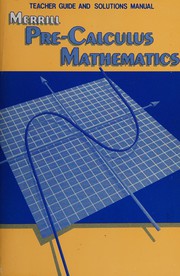Front cover of Merrill pre-calculus mathematics by F. Joe Crosswhite
