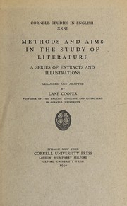 Front cover of Methods and aims in the study of literature by Lane Cooper