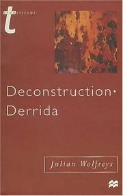 Cover of Deconstruction, Derrida by Julian Wolfreys