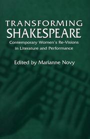 Cover of Transforming Shakespeare by Marianne Novy