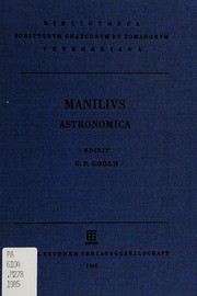 Front cover of M. Manilii astronomica by Marcus Manilius