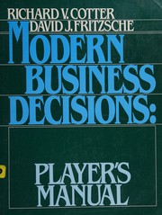 Cover of Modern business decisions by Richard V. Cotter