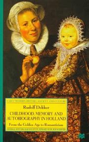 Cover of Childhood, Memory and Autobiography in Holland by Rudolf Dekker