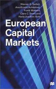 Front cover of European capital markets by Werner G. Seifert