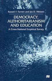 Front cover of Democracy, authoritarianism and education by Russell Francis Farnen