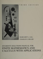 Front cover of Student solutions manual for finite mathematics and calculus with applications by Margaret L. Lial