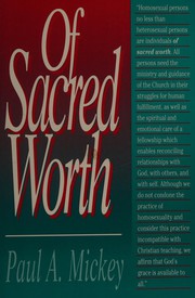 Cover of Of sacred worth by Paul A. Mickey