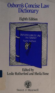Cover of Osborn's Concise law dictionary by P. G. Osborn