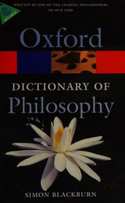 Front cover of The Oxford dictionary of philosophy by Simon Blackburn