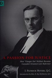 Cover of A passion for justice by J. Patrick Boyer