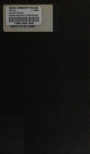 Front cover of Pastoral implications of Biblical theology by Stewart Lawton