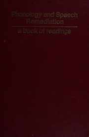 Front cover of Phonology and Speech Remediation by Harry Hill Walsh