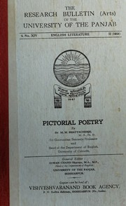 Front cover of Pictorial poetry by Mohinimohan Bhattacharya