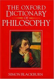 Front cover of The Oxford dictionary of philosophy by Simon Blackburn