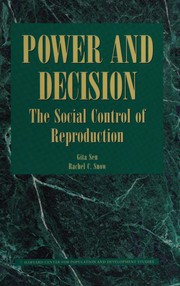 Cover of Power and decision by Gita Sen