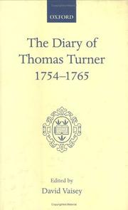 Front cover of The diary of Thomas Turner, 1754-1765 by Turner, Thomas