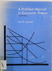 Front cover of A problem manual in economic theory by John Wesley Kennedy