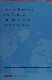Front cover of Public finance and public policy in the new century by Sijbren Cnossen